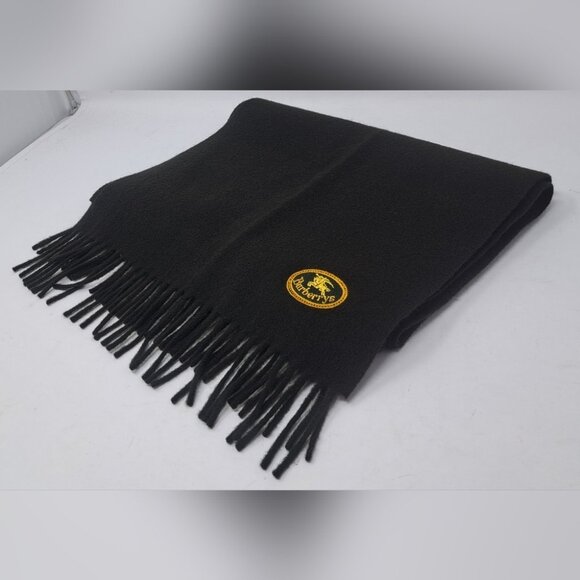 Burberry Men's Scarf Green Logo Knight Vintage Y2K 90s Lambswool England 12"x68" - Picture 1 of 15